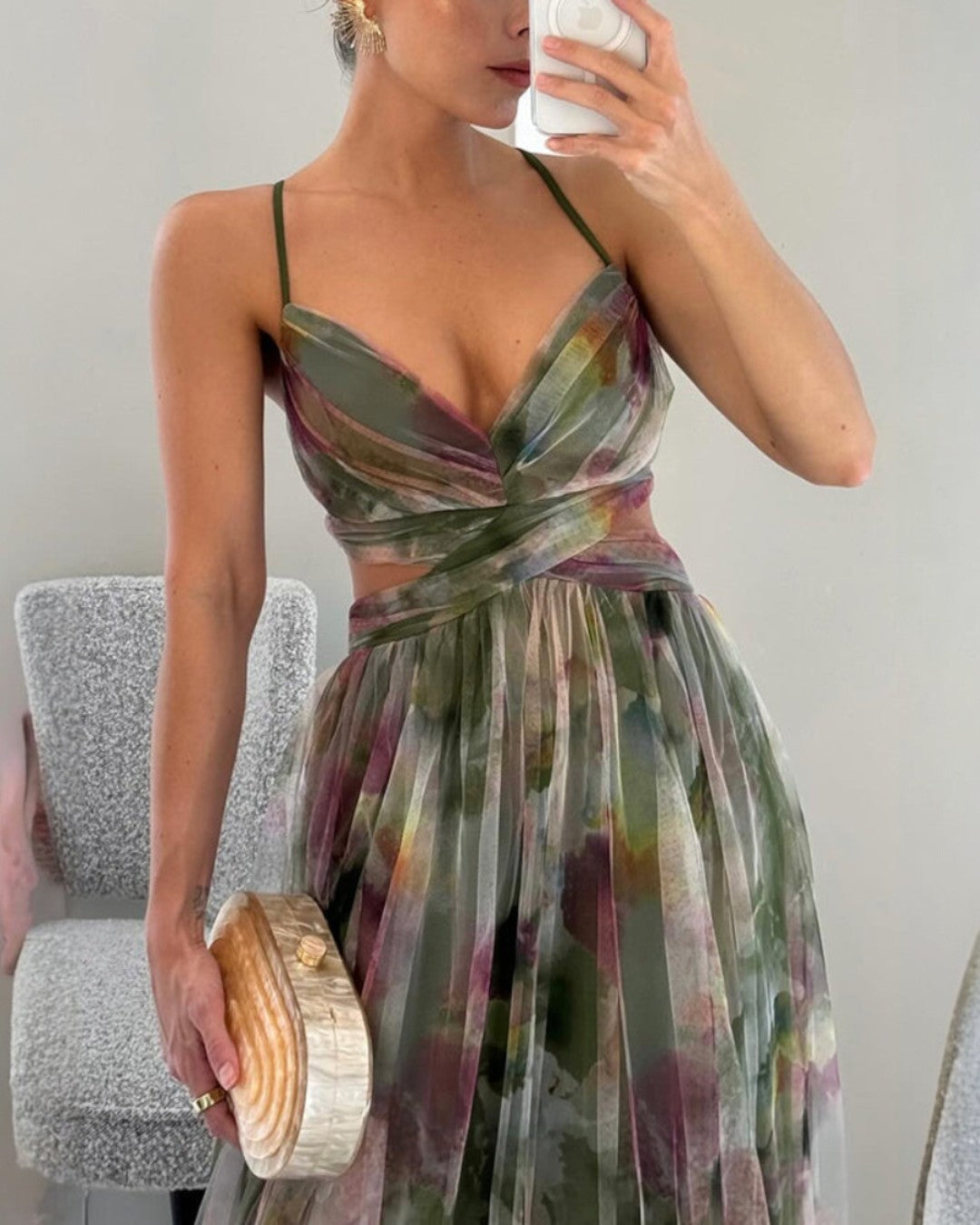 MAISON CHÉRIE | Vestido mujer maxi floral elegante – vestido fluido tirantes ligero