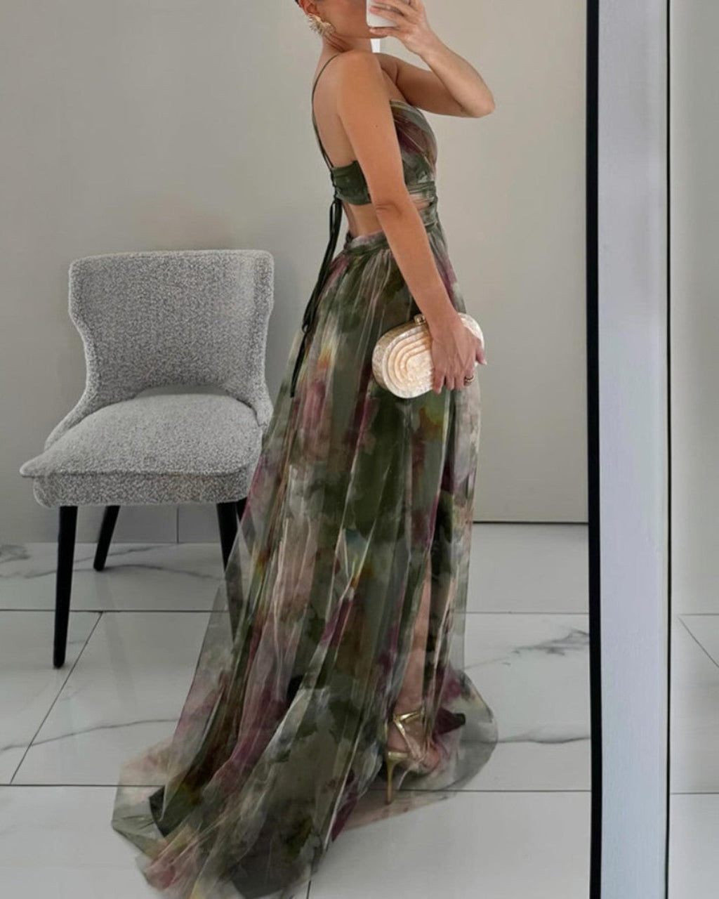 MAISON CHÉRIE | Vestido mujer maxi floral elegante – vestido fluido tirantes ligero