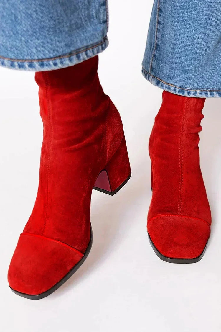 MAISON CHÉRIE | Botas mujer con tacón bajo y diseño elegante – estilo casual cómodo diario