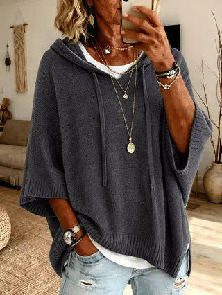 MAISON CHÉRIE | Sudadera oversize con capucha para mujer de punto suave casual
