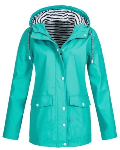 MAISON CHÉRIE | Chaqueta impermeable de mujer con capucha y bolsillos frontales