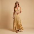 MAISON CHÉRIE | Vestido largo mujer tie-dye con abertura lateral – estilo boho verano elegante