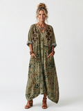 MAISON CHÉRIE | Vestido bohemio de mujer con botones y estampado floral