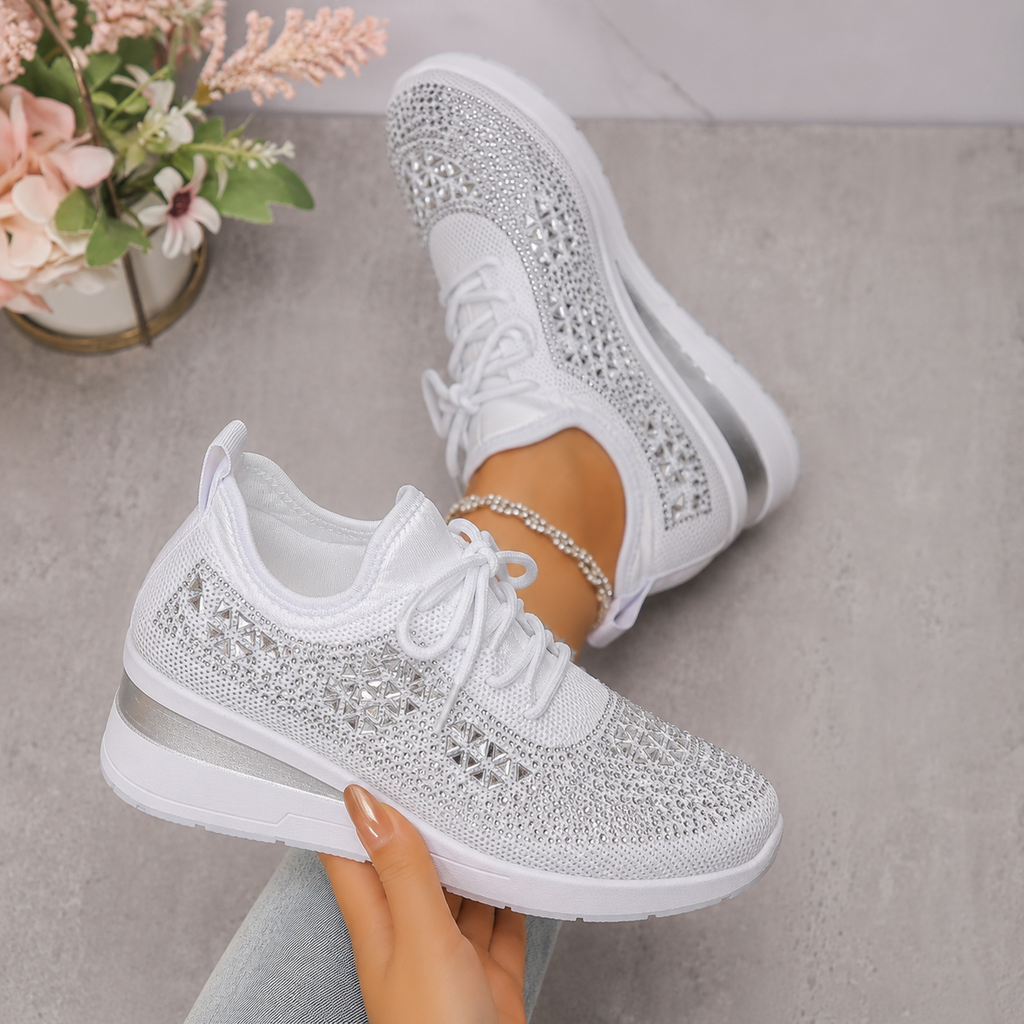 MAISON CHÉRIE | Zapatillas mujer con cuña y detalles brillantes