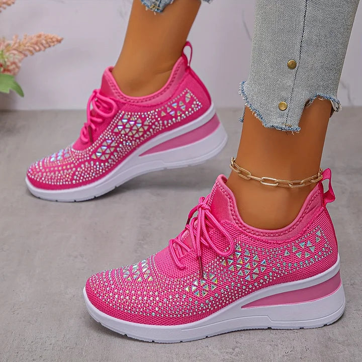 MAISON CHÉRIE | Zapatillas mujer con cuña y detalles brillantes