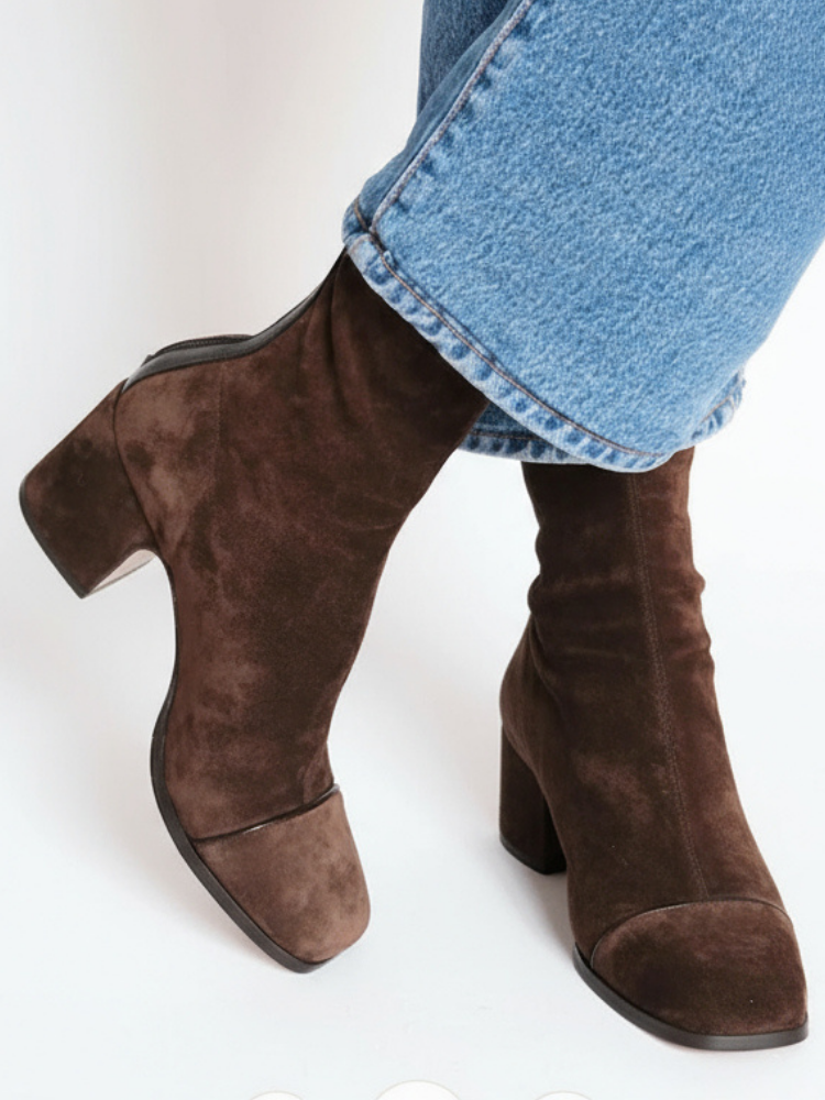 MAISON CHÉRIE | Botas mujer con tacón bajo y diseño elegante – estilo casual cómodo diario