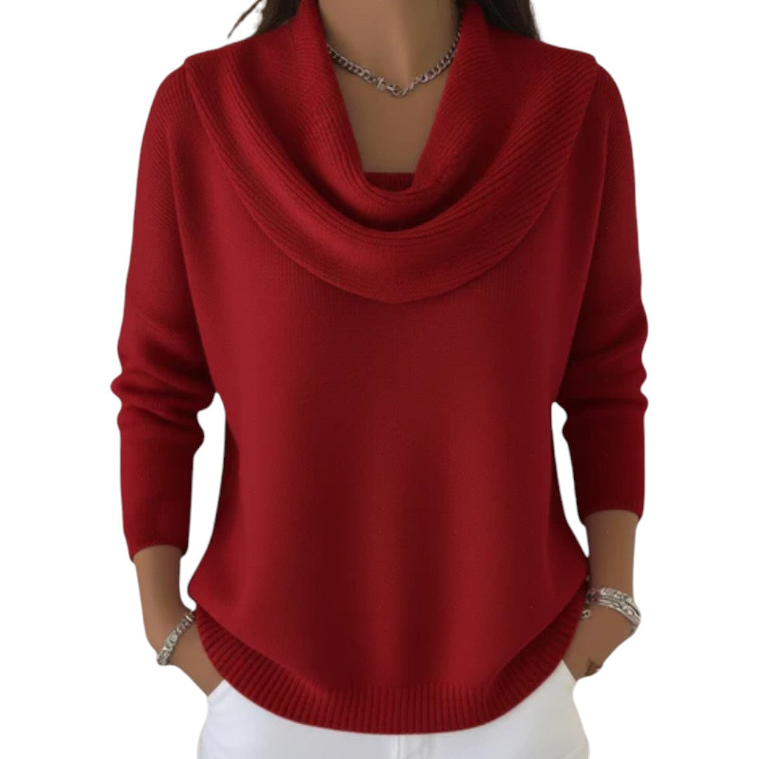MAISON CHÉRIE | Suéter Mujer Con Cuello Drapeado – Jersey Elegante Y Cómodo