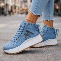 MAISON CHÉRIE | Zapatillas mujer plataforma denim chunky cremalleras urbanas