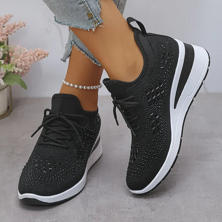 MAISON CHÉRIE | Zapatillas mujer con cuña y detalles brillantes
