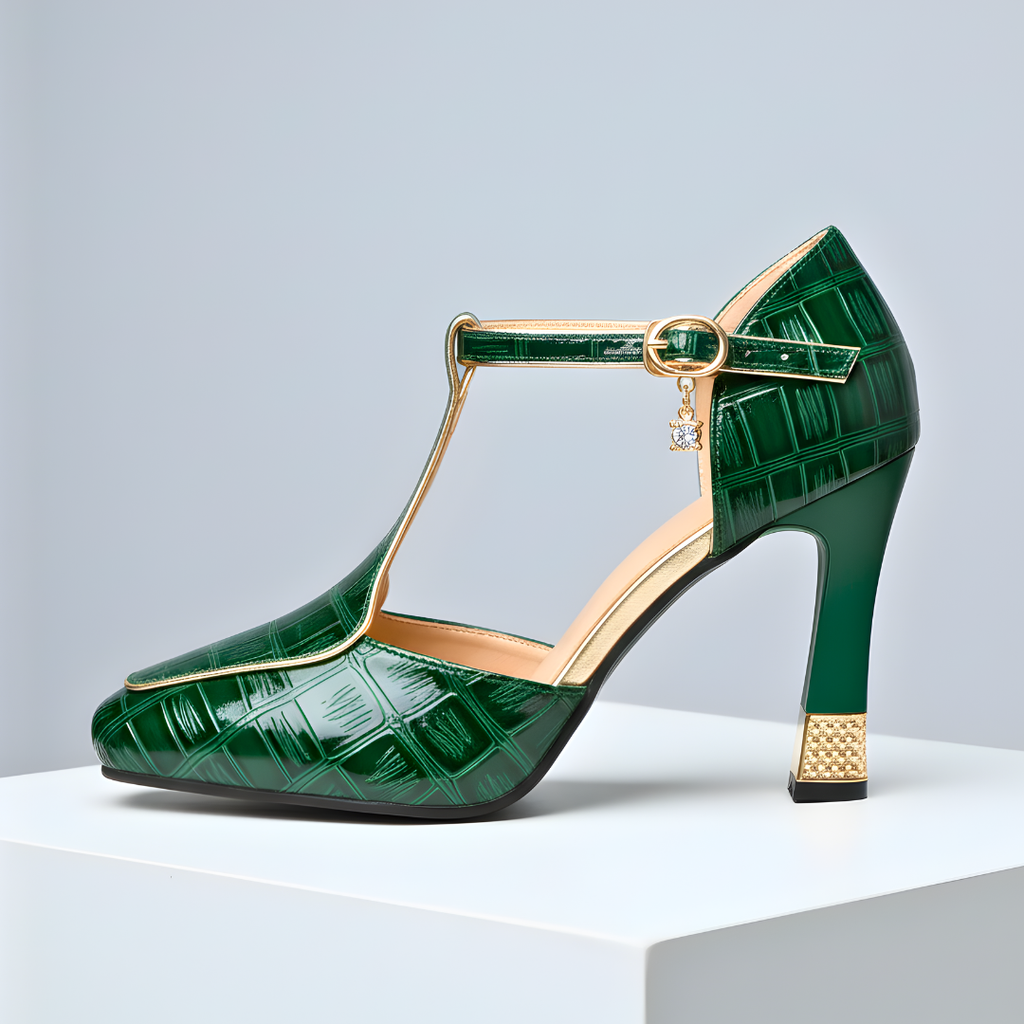 MAISON CHÉRIE | Tacones mujer con tira en T y tacón bloque – estilo elegante fiesta