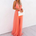 MAISON CHÉRIE | Vestido largo fluido mujer espalda descubierta – elegante verano