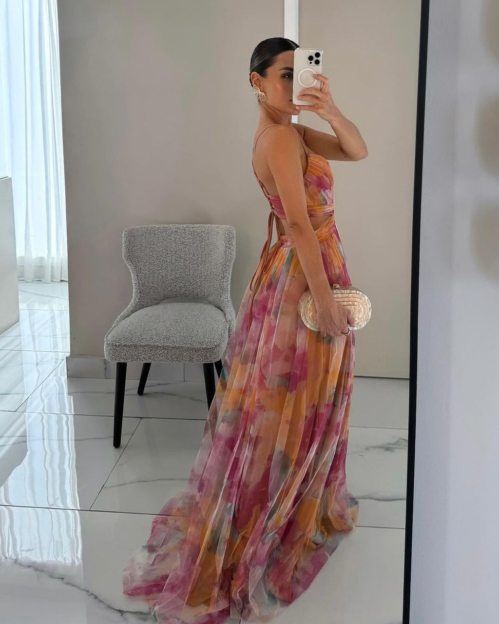 MAISON CHÉRIE | Vestido mujer maxi floral elegante – vestido fluido tirantes ligero