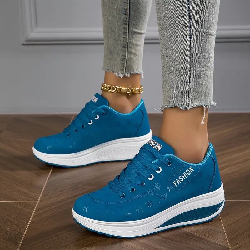 MAISON CHÉRIE | Zapatillas mujer plataforma cuero sintético cordones suela gruesa casual diario