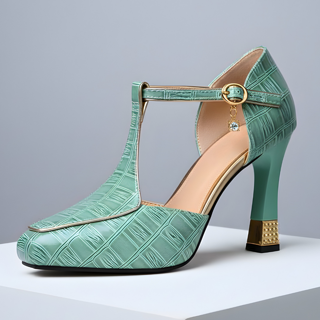 MAISON CHÉRIE | Tacones mujer con tira en T y tacón bloque – estilo elegante fiesta