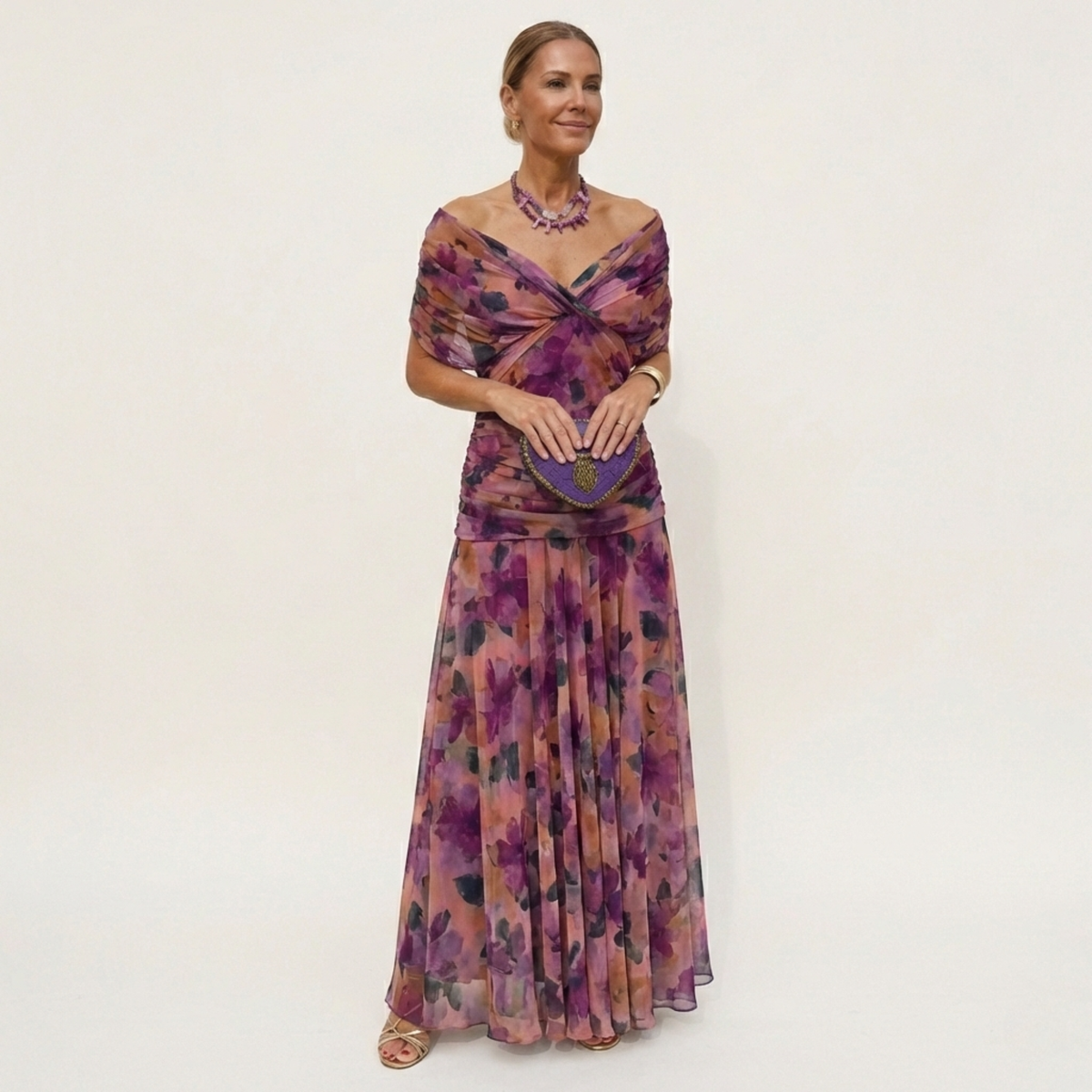 Vestido Élodie | Largo Fluido con Escote en V y Diseño Sofisticado