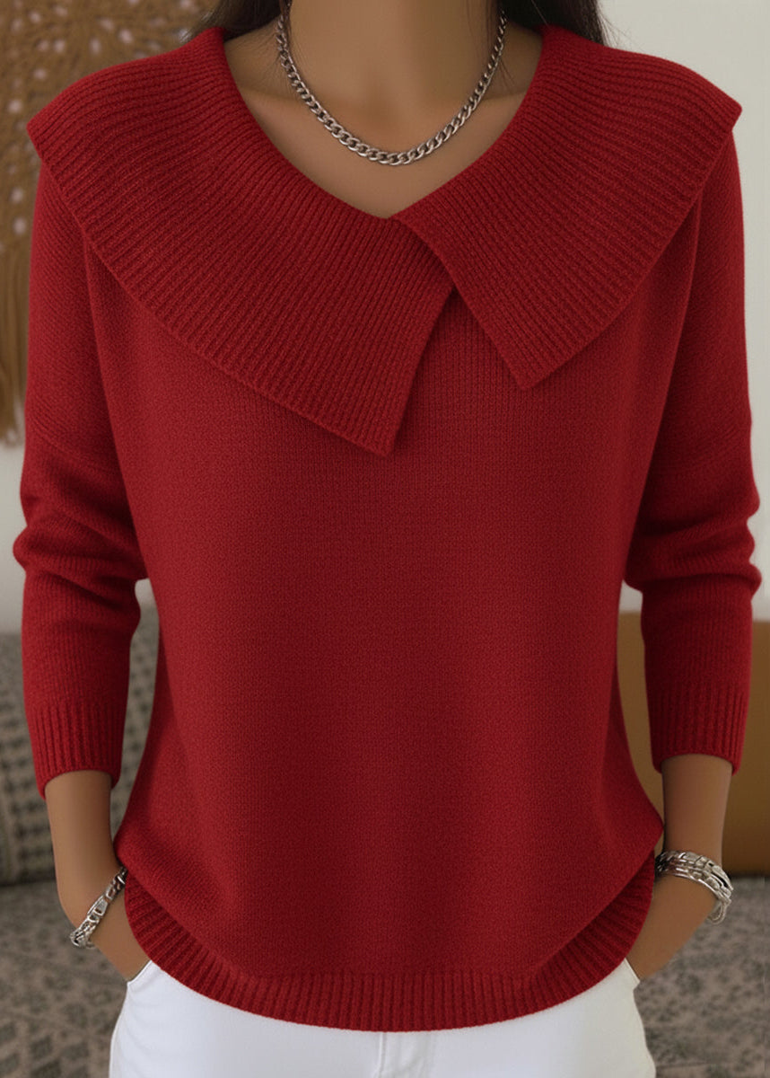 MAISON CHÉRIE | Suéter Mujer Con Cuello Amplio Tipo Solapa – Estilo Elegante y Cálido