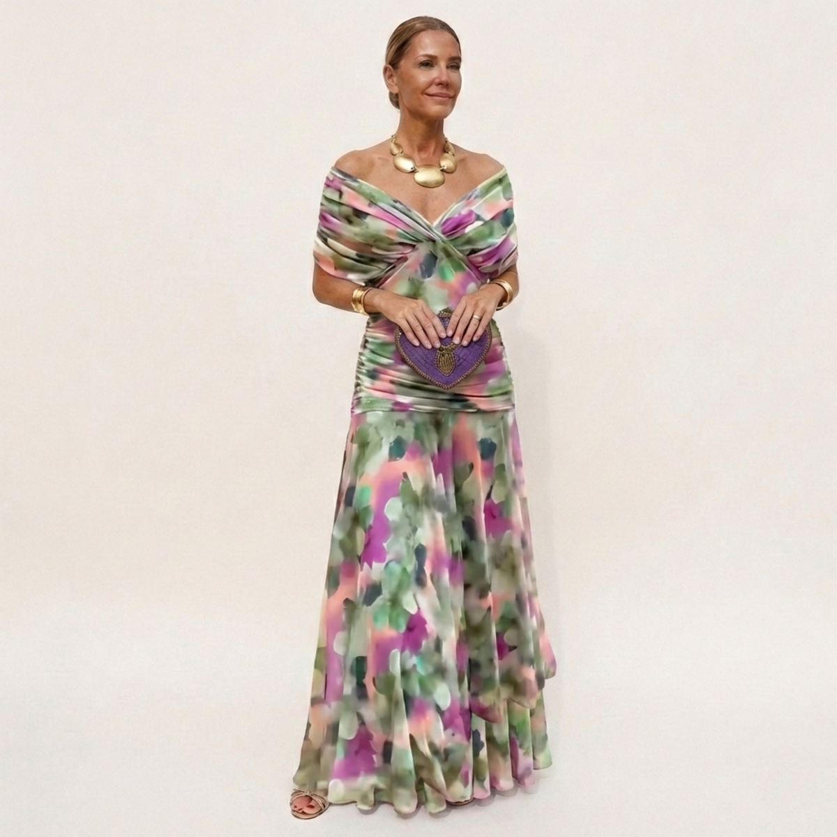 Vestido Élodie | Largo Fluido con Escote en V y Diseño Sofisticado