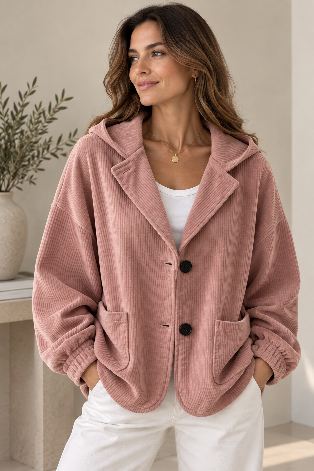 MAISON CHÉRIE | Chaqueta oversize con capucha para mujer de estilo relajado