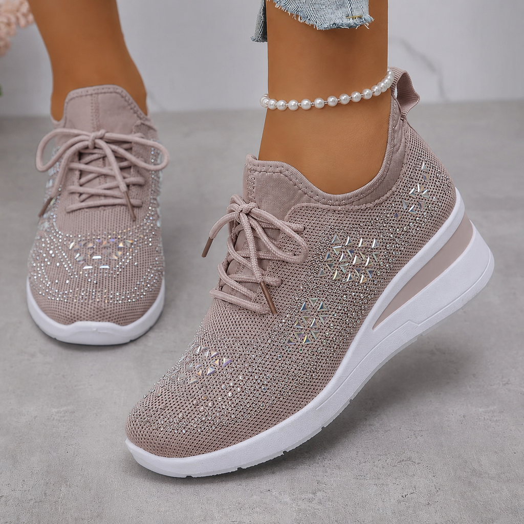 MAISON CHÉRIE | Zapatillas mujer con cuña y detalles brillantes