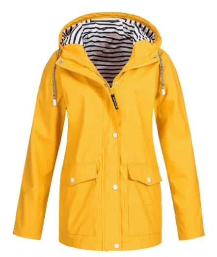 MAISON CHÉRIE | Chaqueta impermeable de mujer con capucha y bolsillos frontales