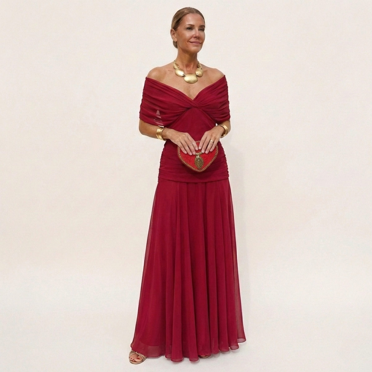 Vestido Élodie | Largo Fluido con Escote en V y Diseño Sofisticado