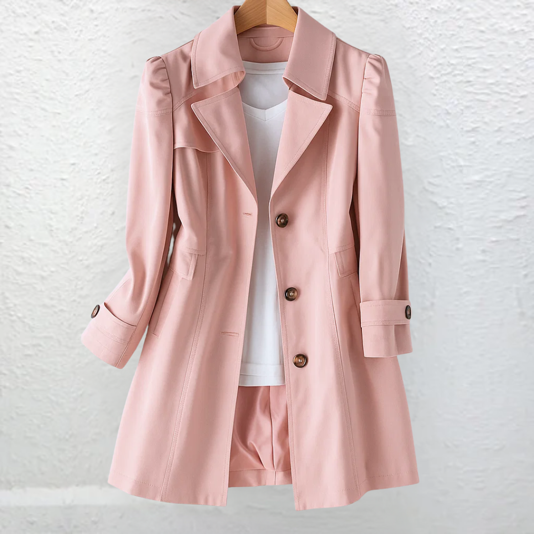 MAISON CHÉRIE | Abrigo Trench Mujer – Corte Entallado Vintage de Media Temporada
