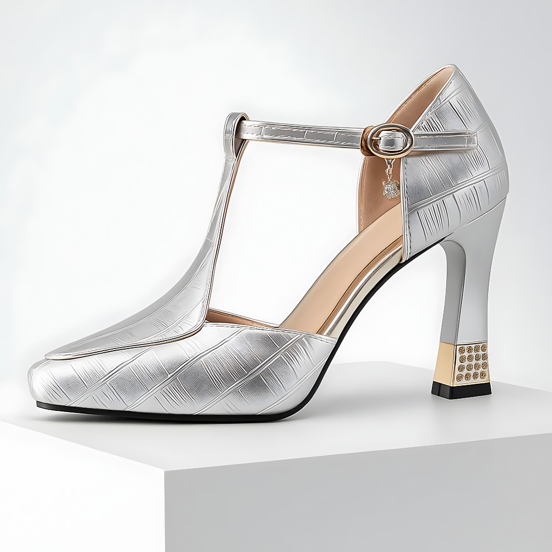 MAISON CHÉRIE | Tacones mujer con tira en T y tacón bloque – estilo elegante fiesta