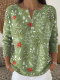 MAISON CHÉRIE | Suéter Mujer Navideño Con Botones Y Estampado Festivo – Jersey Invierno
