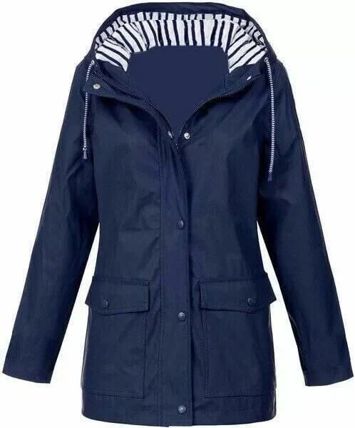 MAISON CHÉRIE | Chaqueta impermeable de mujer con capucha y bolsillos frontales
