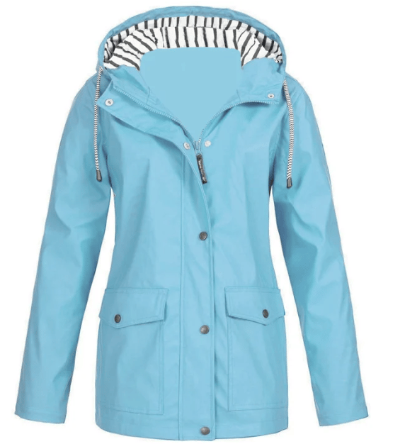 MAISON CHÉRIE | Chaqueta impermeable de mujer con capucha y bolsillos frontales