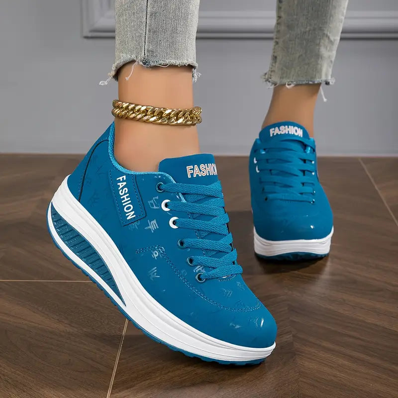 MAISON CHÉRIE | Zapatillas mujer plataforma cuero sintético cordones suela gruesa casual diario