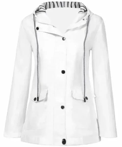 MAISON CHÉRIE | Chaqueta impermeable de mujer con capucha y bolsillos frontales