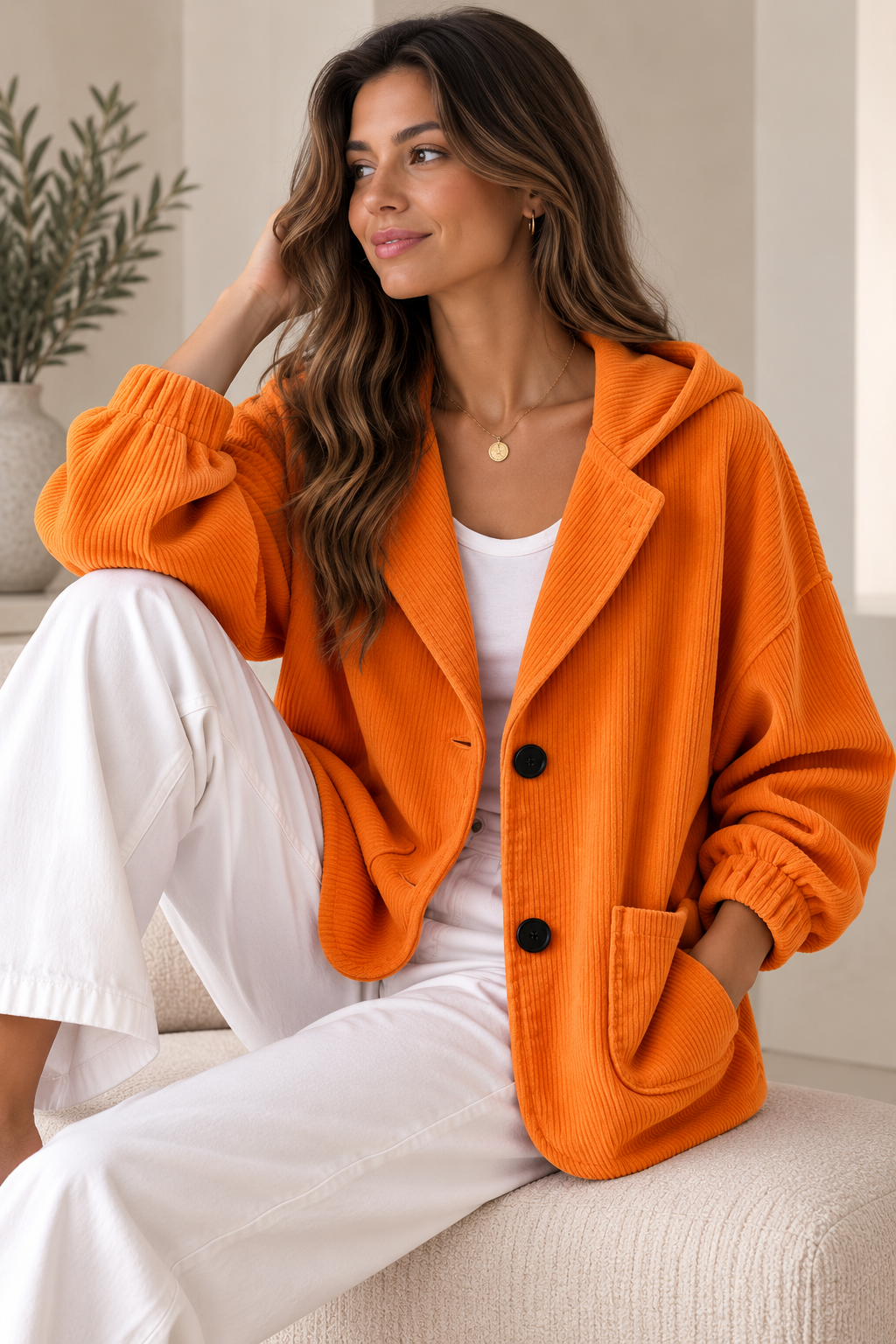 MAISON CHÉRIE | Chaqueta oversize con capucha para mujer de estilo relajado