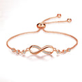 MAISON CHÉRIE | Pulsera ajustable chic en oro rosa con forma de infinito