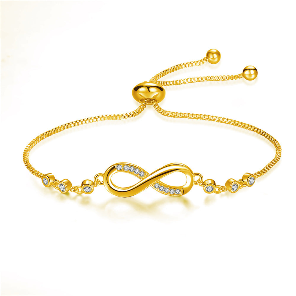 MAISON CHÉRIE | Pulsera ajustable chic en oro rosa con forma de infinito