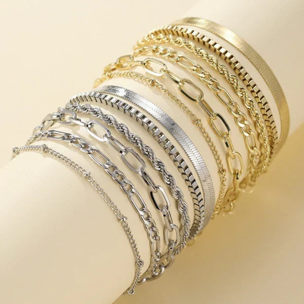 MAISON CHÉRIE | Set de 5 pulseras en oro