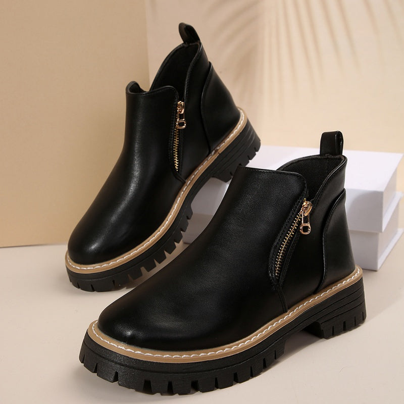 MAISON CHÉRIE | Botines mujer con cremallera lateral y suela de plataforma
