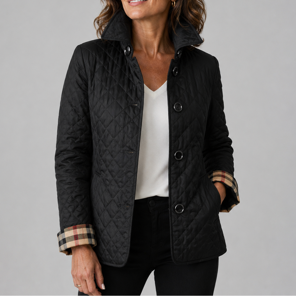 MAISON CHÉRIE | Chaqueta acolchada de mujer con cuello alto y botones frontales