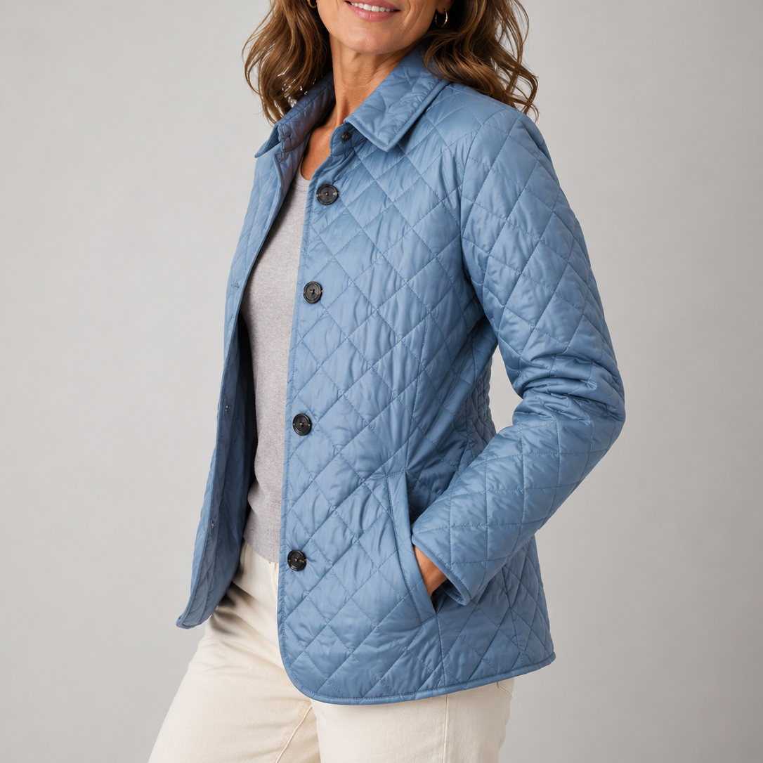 MAISON CHÉRIE | Chaqueta acolchada de mujer con cuello alto y botones frontales