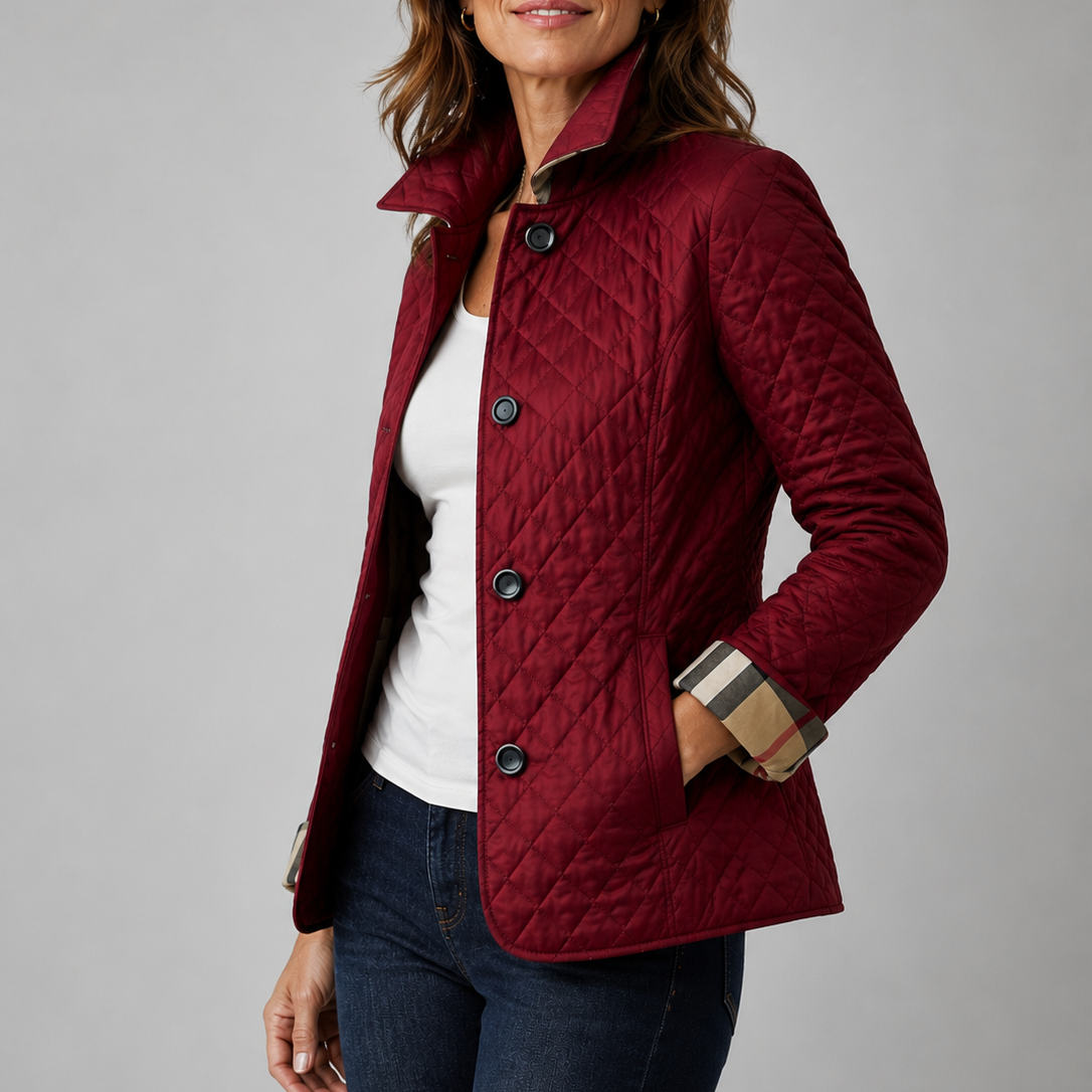 MAISON CHÉRIE | Chaqueta acolchada de mujer con cuello alto y botones frontales