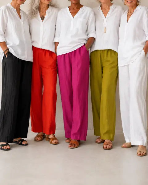 MAISON CHÉRIE | Amalia | Pantalón Fluido de Algodón y Lino