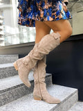 MAISON CHÉRIE | Botas mujer altas con diseño suave tipo ante – estilo elegante invierno