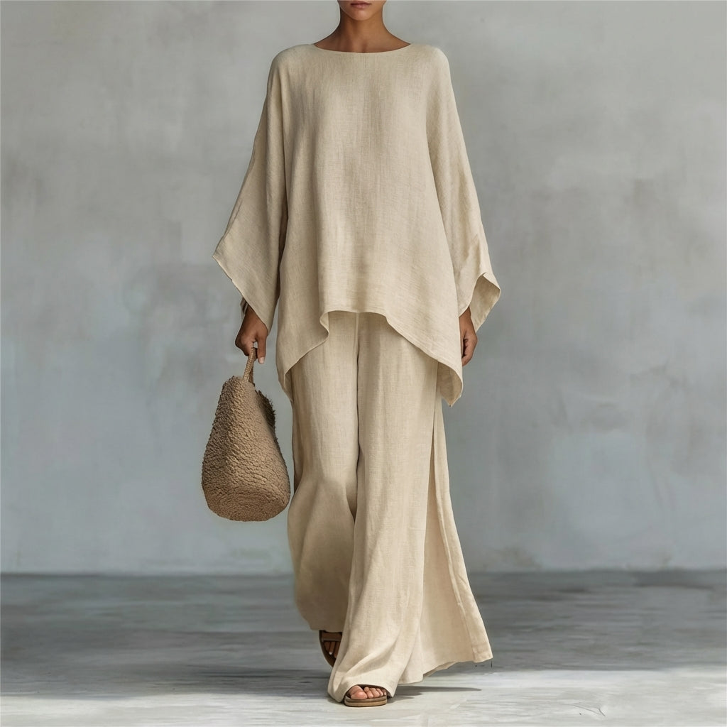 MAISON CHÉRIE | Carmen | Conjunto de Dos Piezas con Mangas Largas y Pantalones Anchos