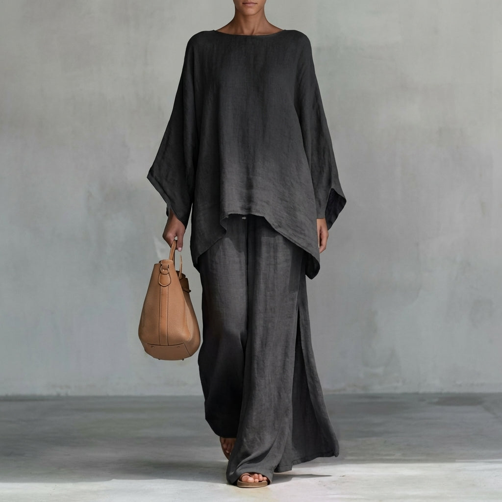 MAISON CHÉRIE | Carmen | Conjunto de Dos Piezas con Mangas Largas y Pantalones Anchos