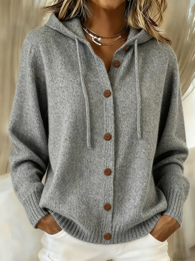 MAISON CHÉRIE | Chaqueta de Punto con Capucha y Botones