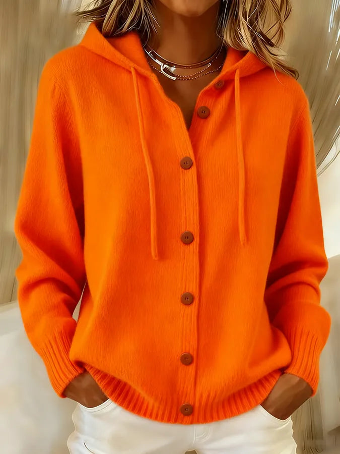 MAISON CHÉRIE | Chaqueta de Punto con Capucha y Botones
