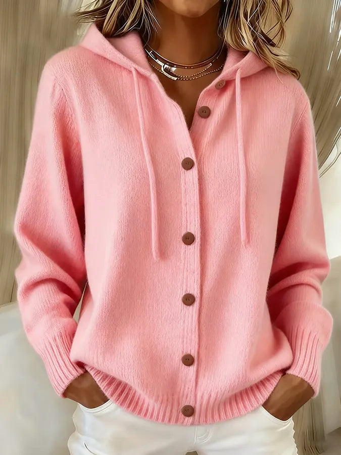 MAISON CHÉRIE | Chaqueta de Punto con Capucha y Botones