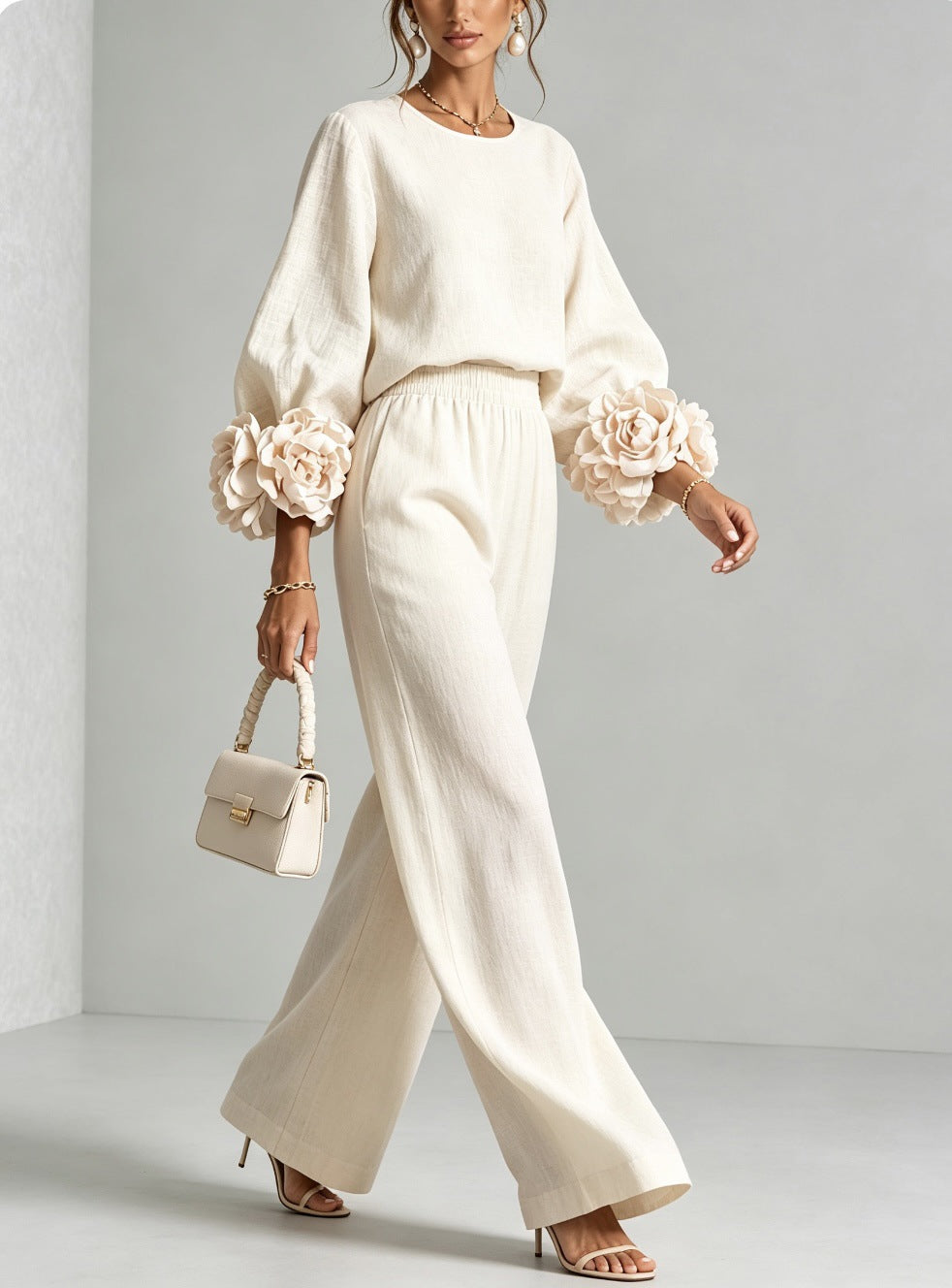 MAISON CHÉRIE | Rosalia | Conjunto de Dos Piezas con Puños Florales