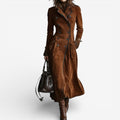 MAISON CHÉRIE | Abrigo largo mujer estilo trench efecto ante – abrigo elegante mujer