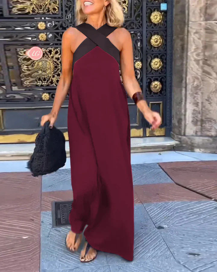 MAISON CHÉRIE | Vestido largo para mujer con escote cruzado y diseño fluido